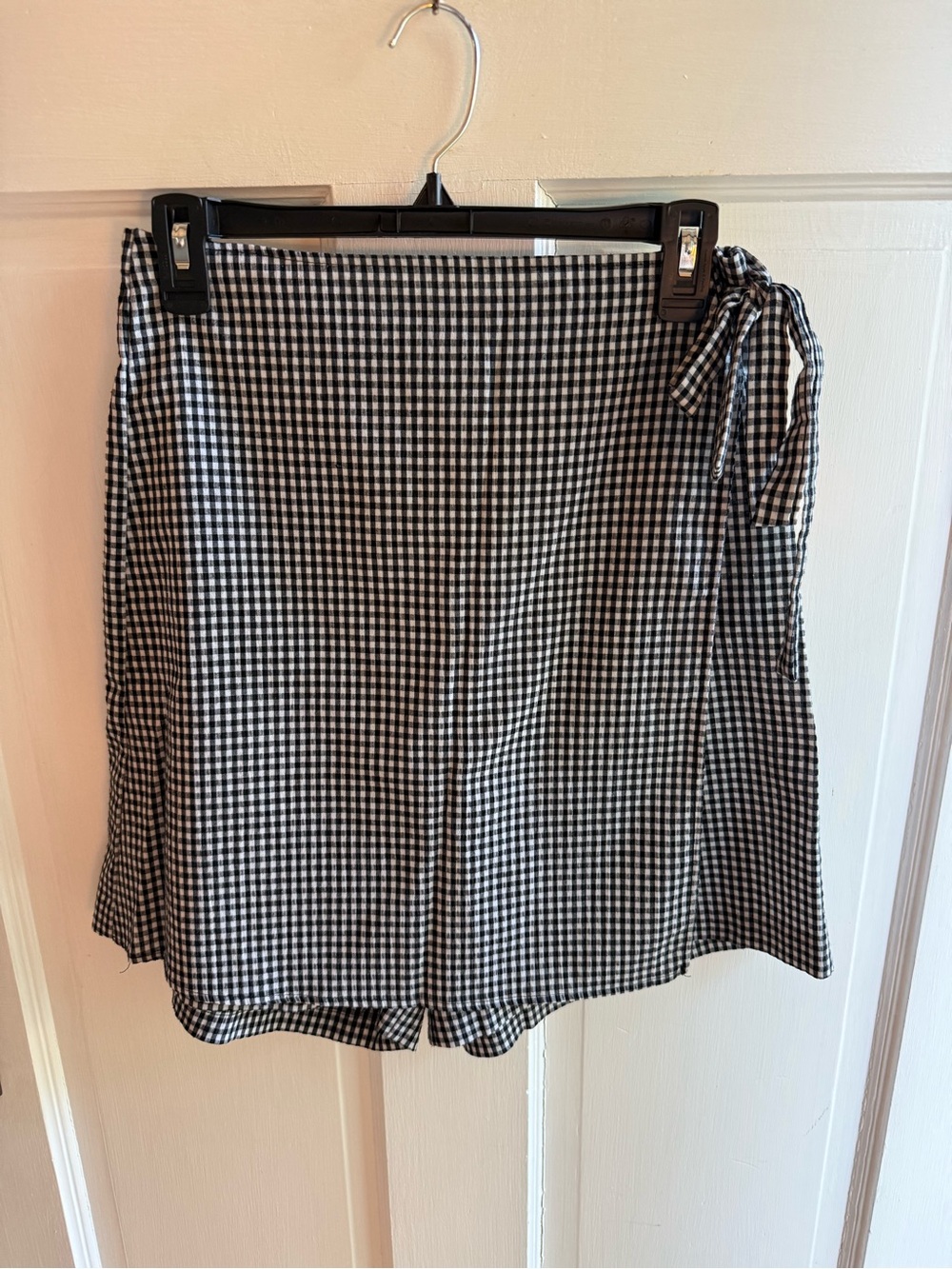 Vintage Black and White Gingham Wrap Skirt